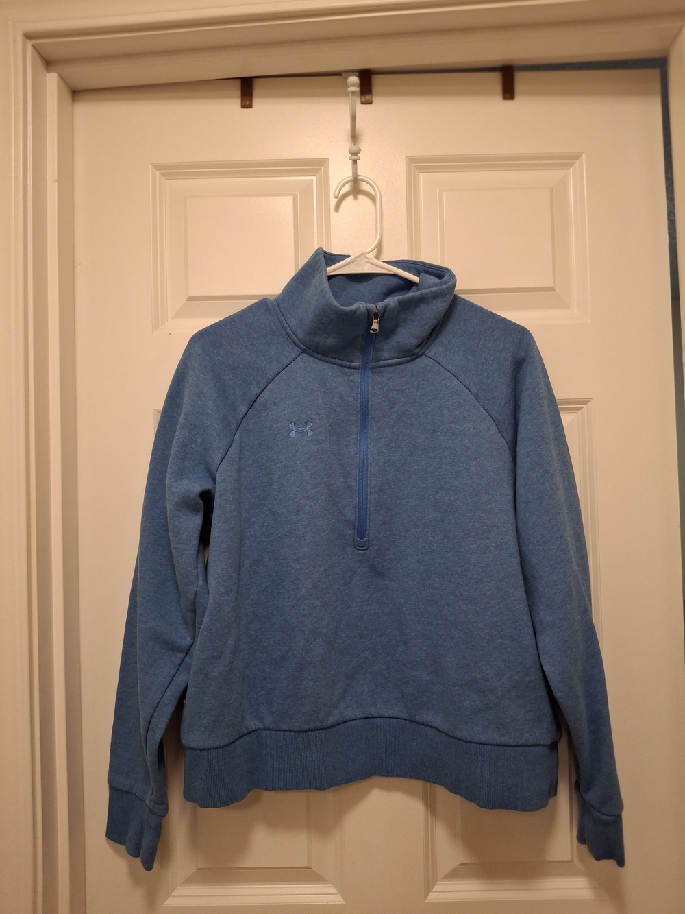 Under Armour Women's Heathered Blue Half-Zip Mock Neck Pullover